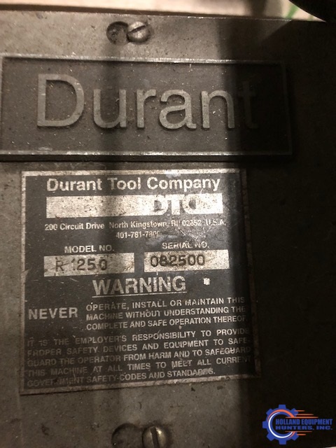DURANT R1250 Coil Handling Equipment, Uncoilers | Holland Equipment Hunters, Inc.